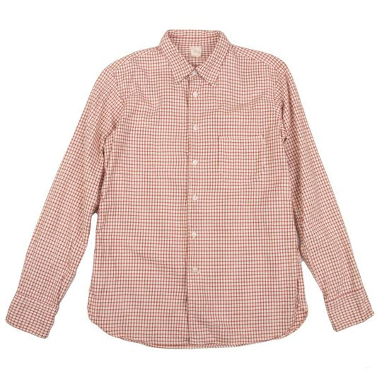 45rpm DASH Ecru Red Cotton Check Long Sleeve Shirt Size 2