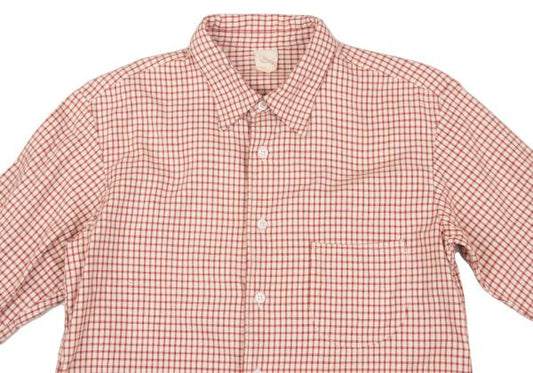45rpm DASH Ecru Red Cotton Check Long Sleeve Shirt Size 2