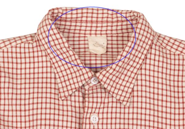 45rpm DASH Ecru Red Cotton Check Long Sleeve Shirt Size 2