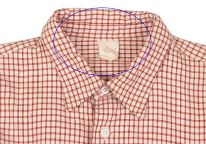45rpm DASH Ecru Red Cotton Check Long Sleeve Shirt Size 2