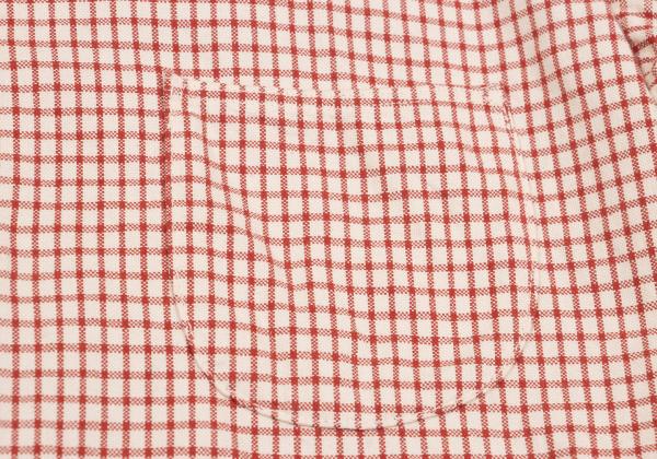 45rpm DASH Ecru Red Cotton Check Long Sleeve Shirt Size 2