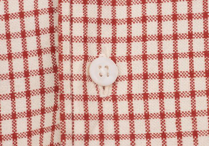 45rpm DASH Ecru Red Cotton Check Long Sleeve Shirt Size 2