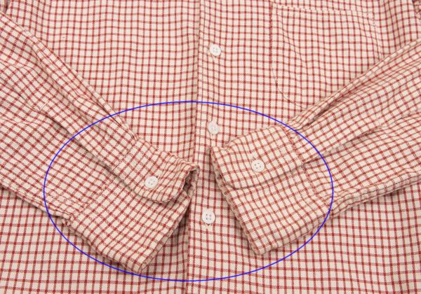 45rpm DASH Ecru Red Cotton Check Long Sleeve Shirt Size 2