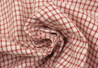 45rpm DASH Ecru Red Cotton Check Long Sleeve Shirt Size 2