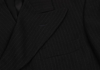 EMPORIO ARMANI Navy Wool Double-Breasted Jacket Size 48