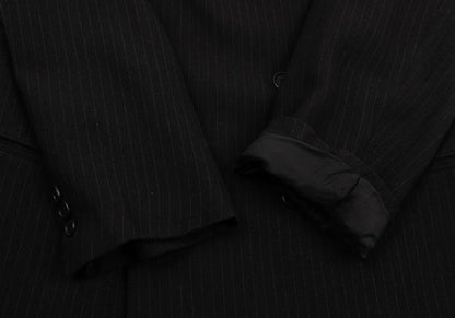 EMPORIO ARMANI Navy Wool Double-Breasted Jacket Size 48