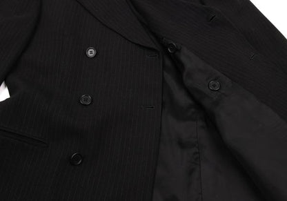 EMPORIO ARMANI Navy Wool Double-Breasted Jacket Size 48