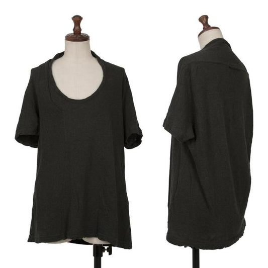 Y's Cotton Shoulder Panel T-Shirt Charcoal Size 2