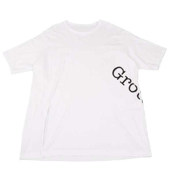 Ground Y Logo Print Hem Slit Long Sleeve T-Shirt White Size 3