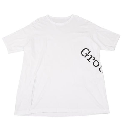 Ground Y Logo Print Hem Slit Long Sleeve T-Shirt White Size 3