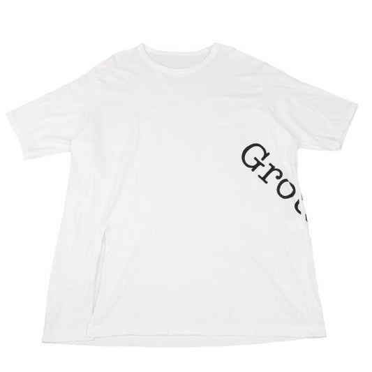 Ground Y Logo Print Hem Slit Long Sleeve T-Shirt White Size 3