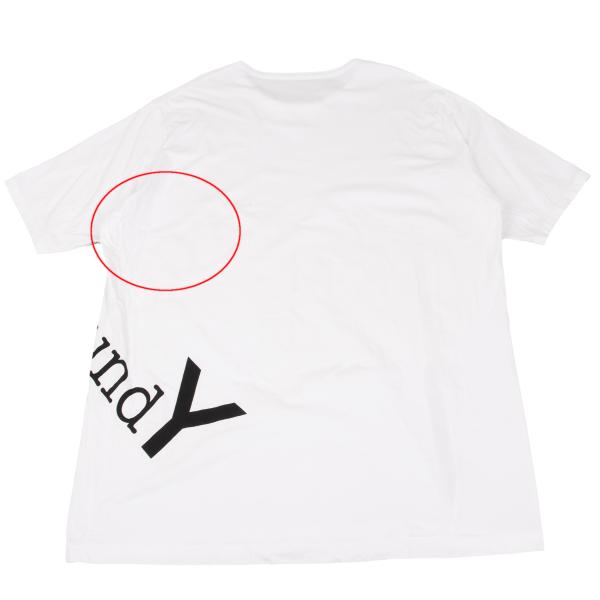 Ground Y Logo Print Hem Slit Long Sleeve T-Shirt White Size 3
