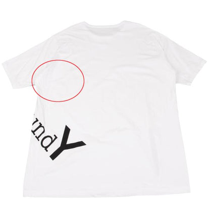 Ground Y Logo Print Hem Slit Long Sleeve T-Shirt White Size 3