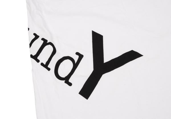 Ground Y Logo Print Hem Slit Long Sleeve T-Shirt White Size 3