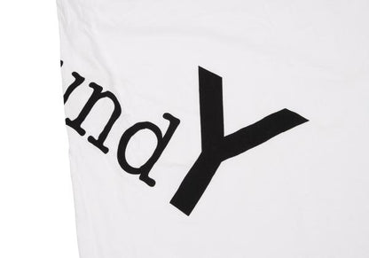 Ground Y Logo Print Hem Slit Long Sleeve T-Shirt White Size 3
