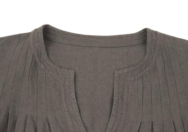 pour deux Linen Tuck 3/4 Sleeve Midi Dress Gray Size 1