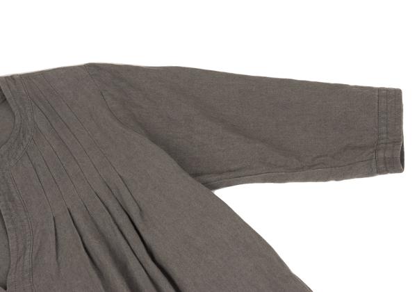 pour deux Linen Tuck 3/4 Sleeve Midi Dress Gray Size 1