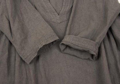 pour deux Linen Tuck 3/4 Sleeve Midi Dress Gray Size 1