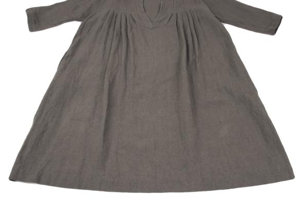 pour deux Linen Tuck 3/4 Sleeve Midi Dress Gray Size 1