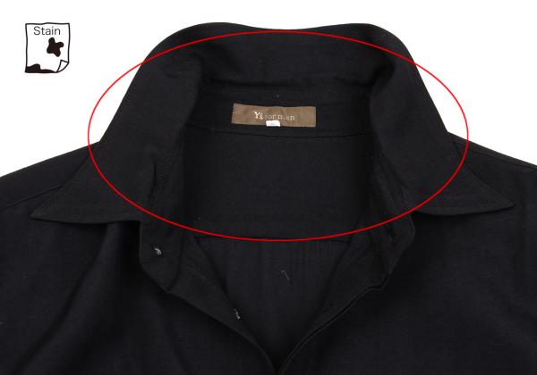 Y's for men Dark Navy Rayon Fly Front Sleeve Shirt Size 3