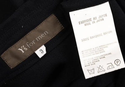 Y's for men Dark Navy Rayon Fly Front Sleeve Shirt Size 3