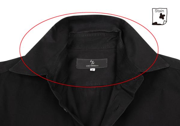 Y's for men Black Cotton Double Cuff Shirt Size 3