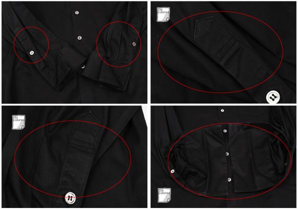 Y's for men Black Cotton Double Cuff Shirt Size 3