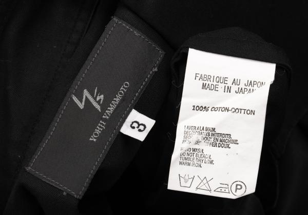 Y's for men Black Cotton Double Cuff Shirt Size 3