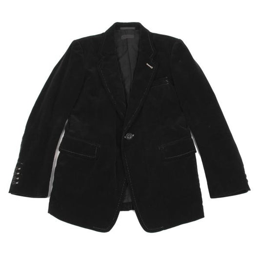 Y's for men Black Dyed Corduroy 1-Button Jacket Size 2