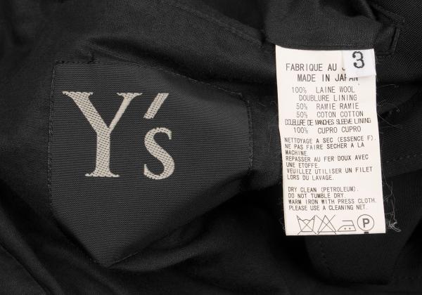 Y's for men Wool 3-Button Blazer Black Size 3