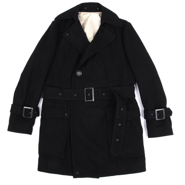 Y's for men Linen Blend Half Trench Coat Black Size 2