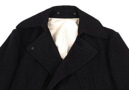 Y's for men Linen Blend Half Trench Coat Black Size 2