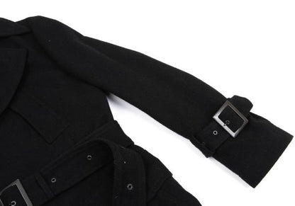 Y's for men Linen Blend Half Trench Coat Black Size 2