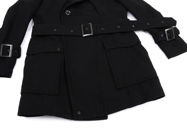 Y's for men Linen Blend Half Trench Coat Black Size 2