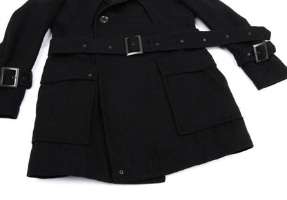 Y's for men Linen Blend Half Trench Coat Black Size 2