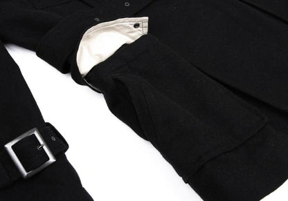 Y's for men Linen Blend Half Trench Coat Black Size 2