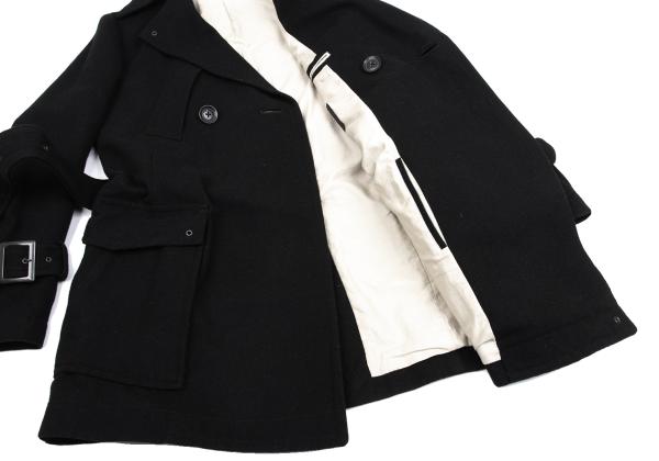 Y's for men Linen Blend Half Trench Coat Black Size 2