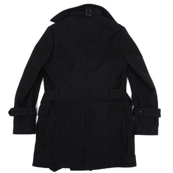 Y's for men Linen Blend Half Trench Coat Black Size 2