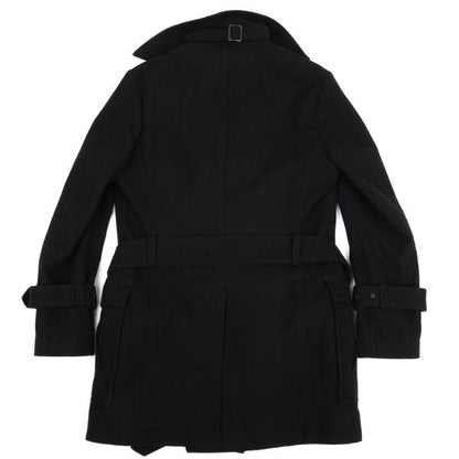 Y's for men Linen Blend Half Trench Coat Black Size 2