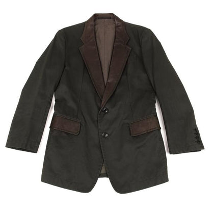 Y's for men Oiled Cotton Leather Trim Khaki Brown Jacket Size 3