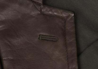 Y's for men Oiled Cotton Leather Trim Khaki Brown Jacket Size 3