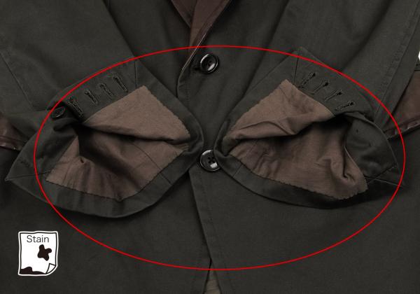 Y's for men Oiled Cotton Leather Trim Khaki Brown Jacket Size 3