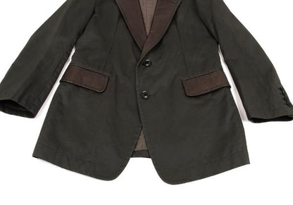 Y's for men Oiled Cotton Leather Trim Khaki Brown Jacket Size 3