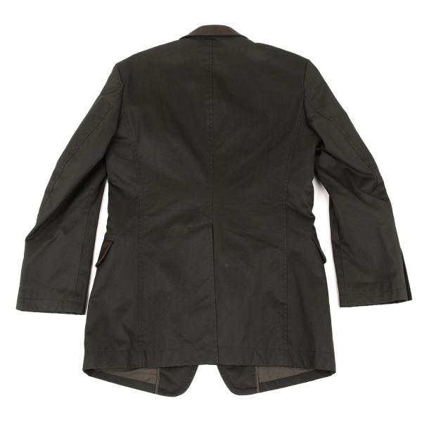 Y's for men Oiled Cotton Leather Trim Khaki Brown Jacket Size 3
