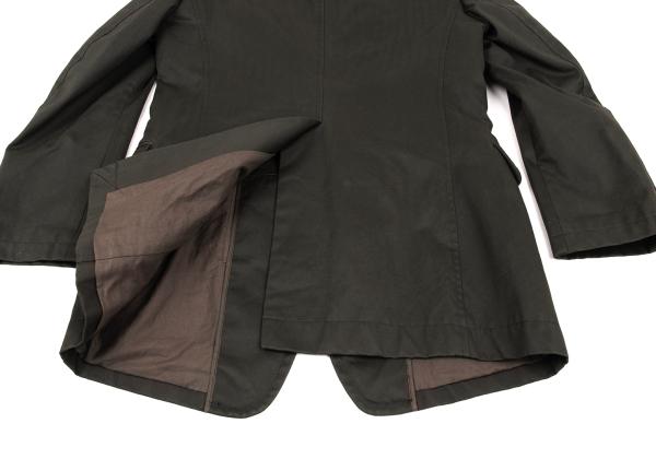 Y's for men Oiled Cotton Leather Trim Khaki Brown Jacket Size 3
