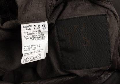 Y's for men Oiled Cotton Leather Trim Khaki Brown Jacket Size 3