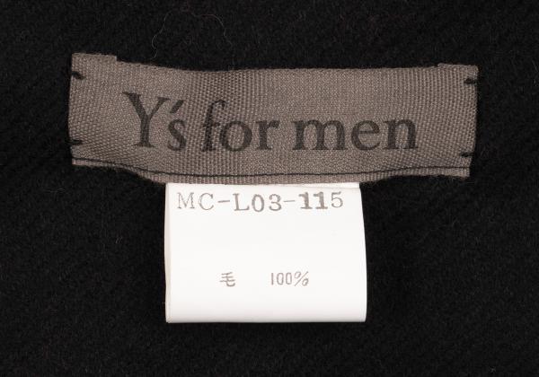 Y's for men Wool Double Face Check Scarf Black Red