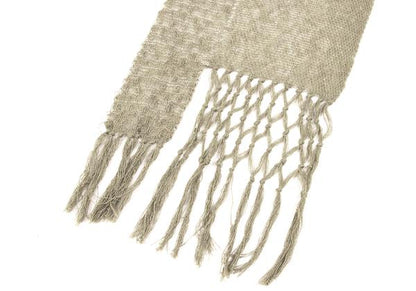 Y's for men Design Knit Fringe Linen Stole Greige