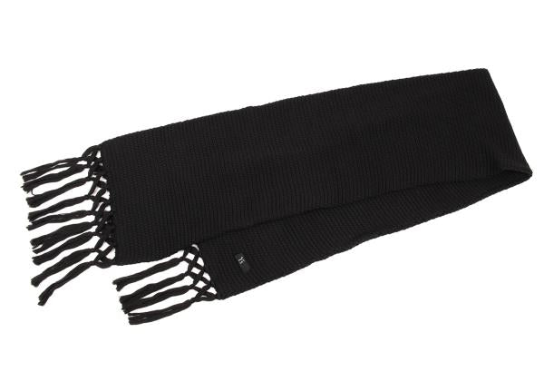 Y's for men Fringe Rib Knit Scarf Black