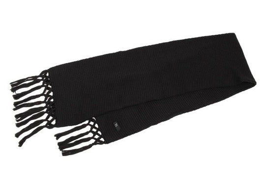 Y's for men Fringe Rib Knit Scarf Black